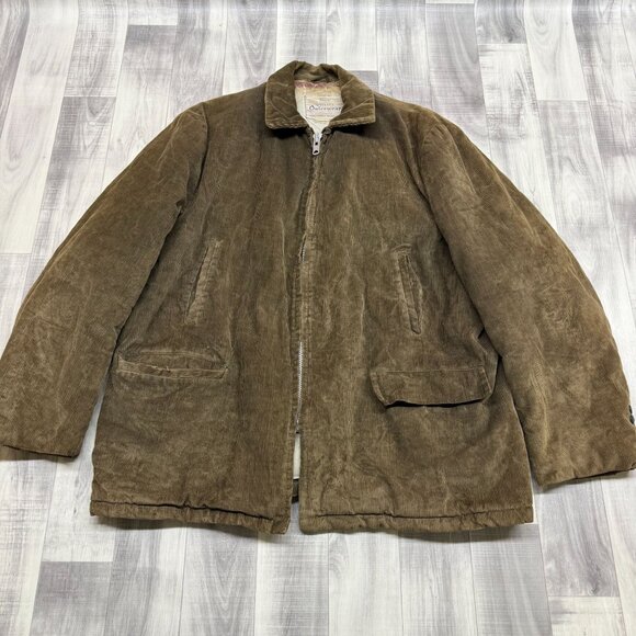 Sears Other - ✅ Mens L VTG Sears Utility Outerwear Brown Corduroy Jacket *Talon Zipper **FLAWS